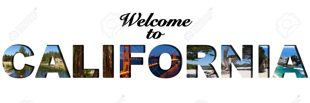 Welcome to California text picture collage